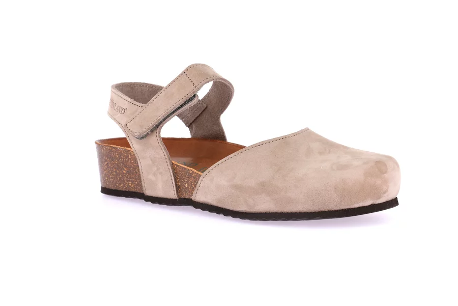 Sandal with toe closure and hook-and-loop closure SB1358 - TAUPE | Grünland