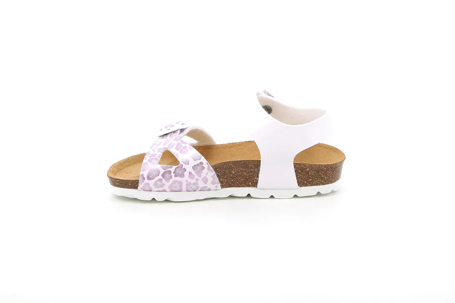 Sandalo in vernice leopardata SB1525 - BIANCO-MULTI | Grünland Junior
