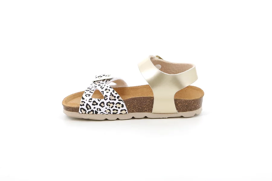 Sandale mit Leopardenmuster aus Lackleder SB1525 - PLATINO-MULTI | Grünland Junior