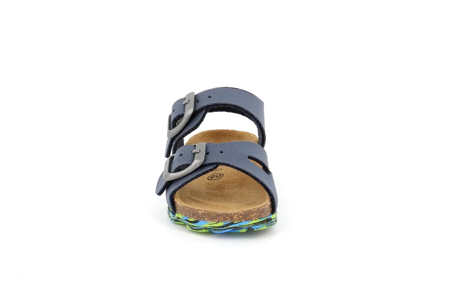 Sandaletto bambino con doppia fibbia  SB1641 - BLU-MULTI | Grünland Junior