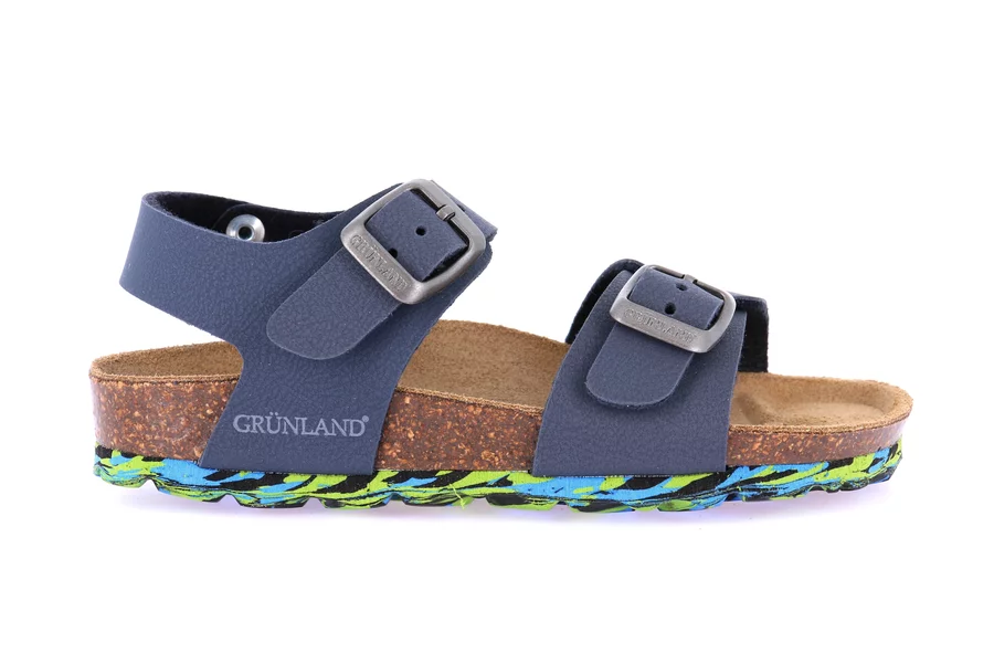 Children's sandal with double buckle SB1644 - BLU-MULTI | Grünland Junior