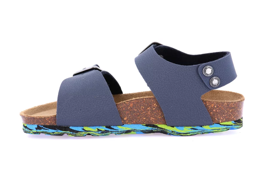 Children's sandal with double buckle SB1644 - BLU-MULTI | Grünland Junior