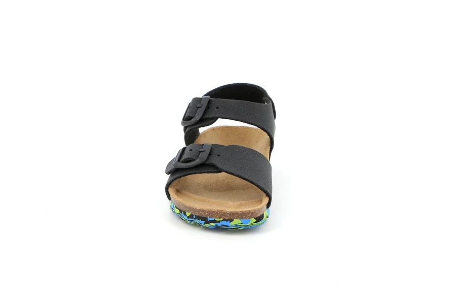 Sandalo da bambino con doppia fibbia SB1644 - NERO-MULTI | Grünland Junior