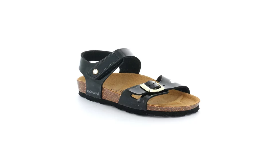 Patent leather sandal | LUCE SB1658 - BLACK | Grünland Junior