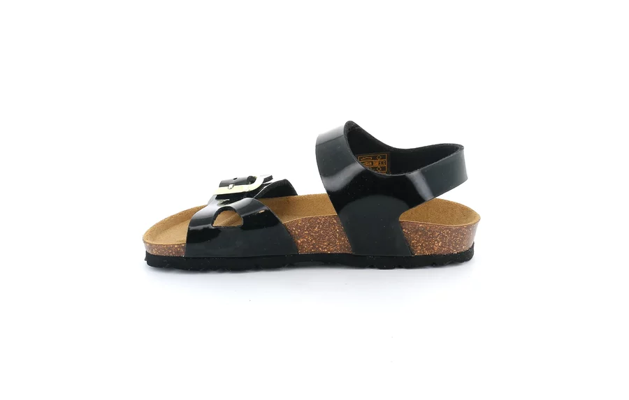 Patent leather sandal | LUCE SB1658 - BLACK | Grünland Junior