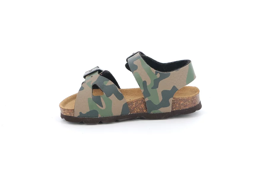 Sandalo ARIA fantasia camouflage SB1785 - TORTORA-MILITARE | Grünland Junior