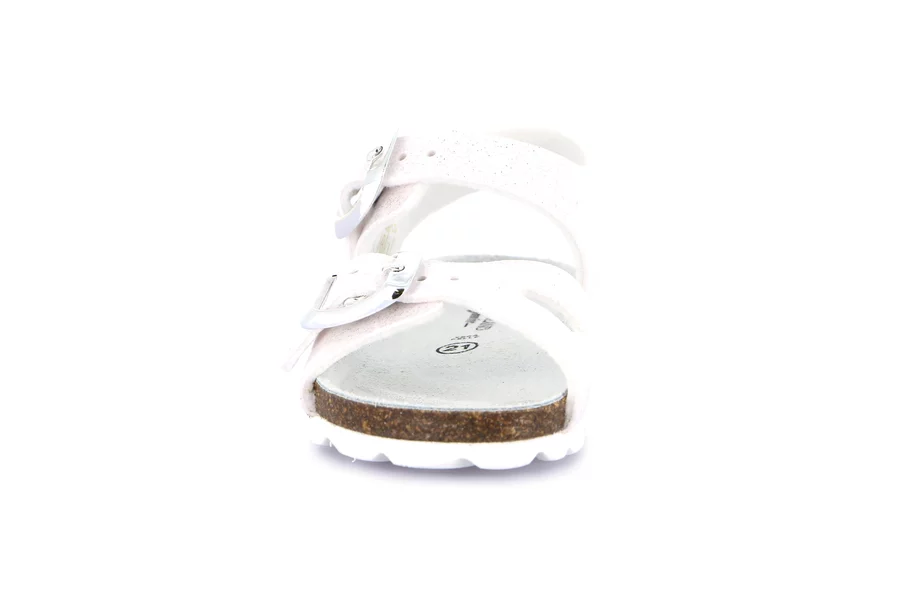 Sandal in glittered patent leather | ARIA SB1789 - WHITE | Grünland Junior