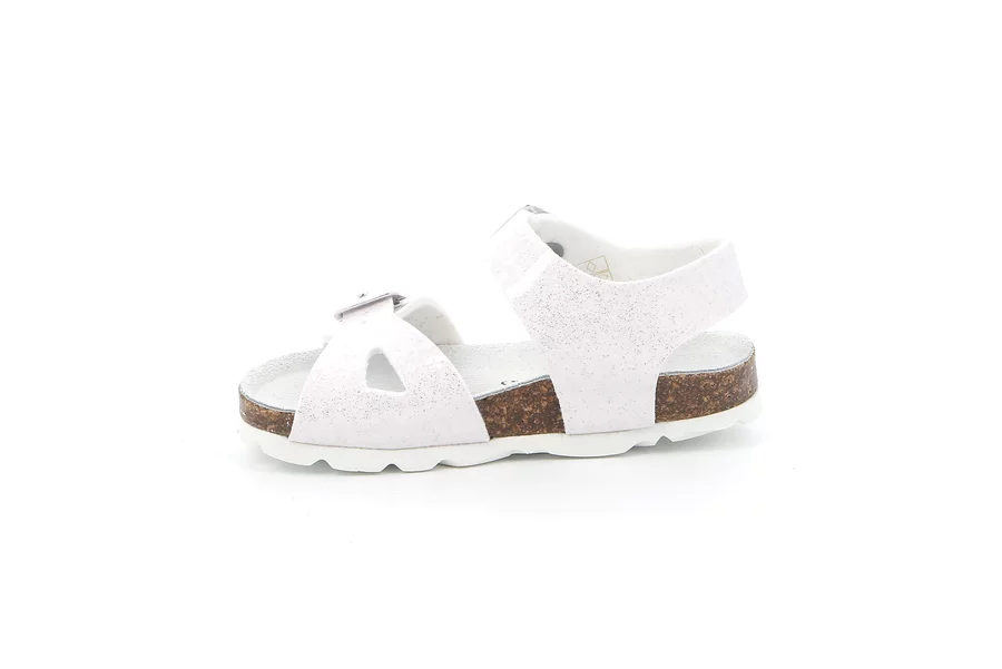 Sandale aus glitzerndem Lackleder | ARIA SB1789 - WEIß | Grünland Junior