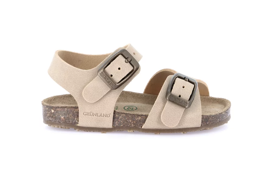 First steps sandal with double buckle | AFRE SB1800 - BEIGE | Grünland Junior