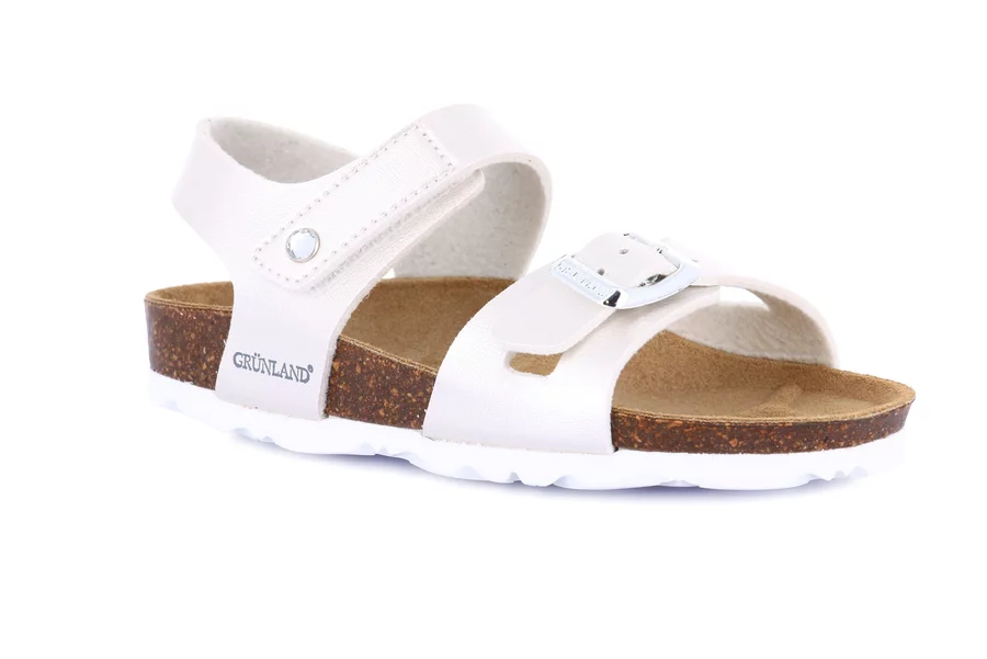 Pearly cork sandal for little girl | LUCE  SB1830 - PERLA | Grünland Junior