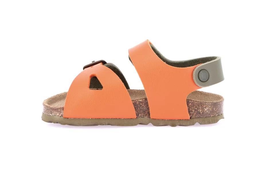 Sandal with tear closure and buckle | ARIA SB1892 - OLIVA-MATTONE | Grünland Junior