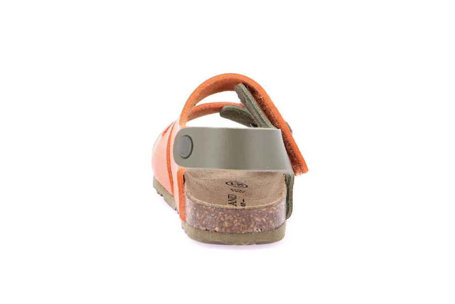 Sandal with tear closure and buckle | ARIA SB1892 - OLIVA-MATTONE | Grünland Junior