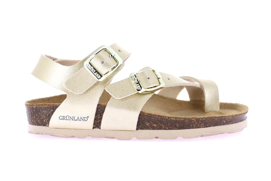 Double buckle Flip-Flop Sandal | LUCE SB1895 - PLATINO | Grünland Junior