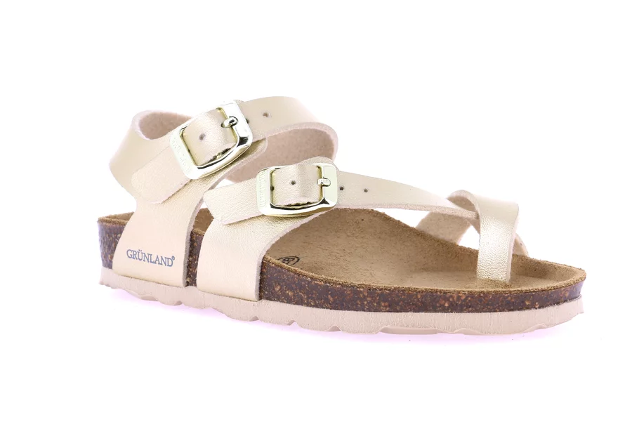 Double buckle Flip-Flop Sandal | LUCE SB1895 - PLATINO | Grünland Junior