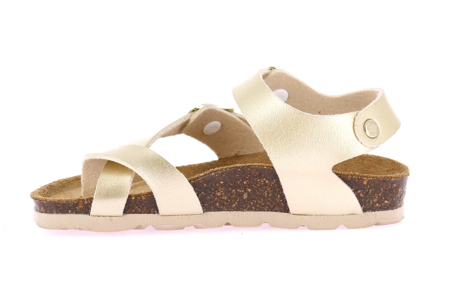 Double buckle Flip-Flop Sandal | LUCE SB1895 - PLATINO | Grünland Junior