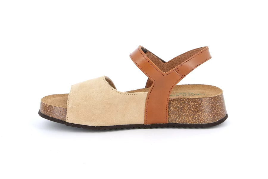 Sandal in genuine leather | ENNA SB2041 - BEIGE | Grünland