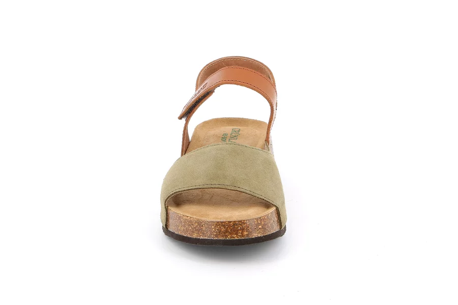 Sandal in genuine leather | ENNA SB2041 - OLIVA | Grünland