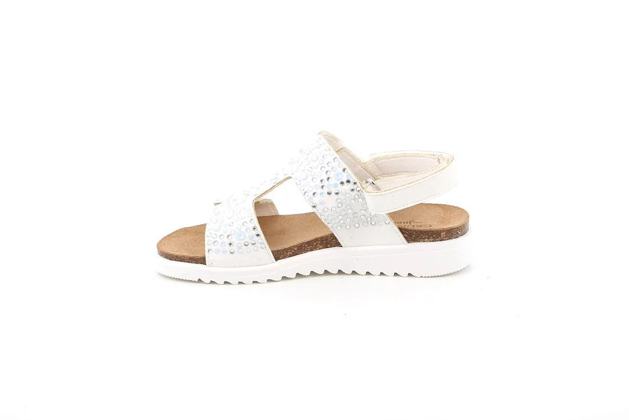 Sandaletto T-Bar con punti luce | COOL SB2068 - BIANCO | Grünland Junior