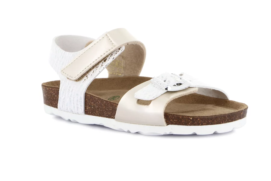Sandale mit zweifarbigem Klettverschluss SB2078 - PERLA | Grünland Junior