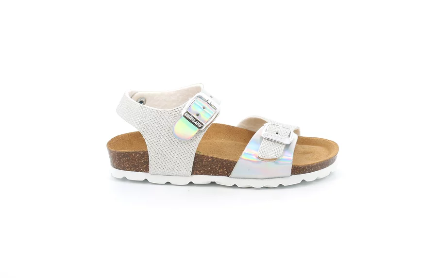 Sandals with iridescent buckles | LUCE SB2124 - WHITE | Grünland Junior