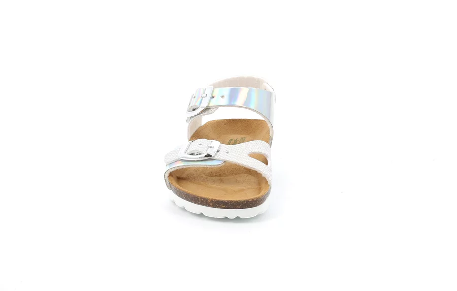 Sandals with iridescent buckles | LUCE SB2124 - WHITE | Grünland Junior