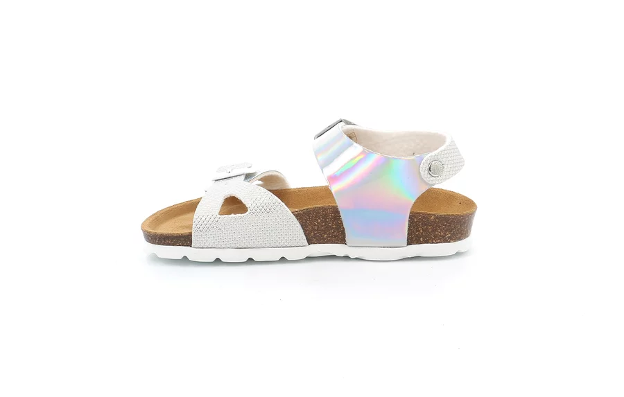 Sandals with iridescent buckles | LUCE SB2124 - WHITE | Grünland Junior