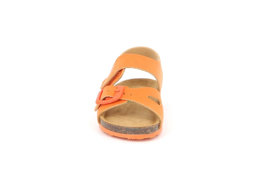 Closed sandal with tear closure and buckle | AFRE SB2135 - ORANGE | Grünland Junior