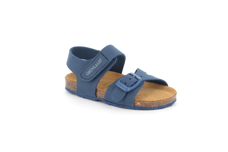 Closed sandal with tear closure and buckle | AFRE SB2135 - BLUE | Grünland Junior