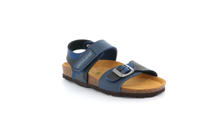 Sandale mit Klettverschluss + Schnalle | LICHT SB2145 - BLU-MIX | Grünland Junior