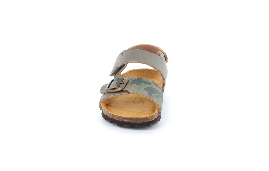 Sandale mit Klettverschluss + Schnalle | LICHT SB2145 - TORTORA-MIX | Grünland Junior