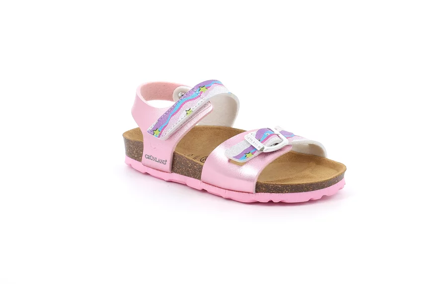 Sandal with multicolor double buckle | LUCE SB2149 - ROSA-MULTI | Grünland Junior