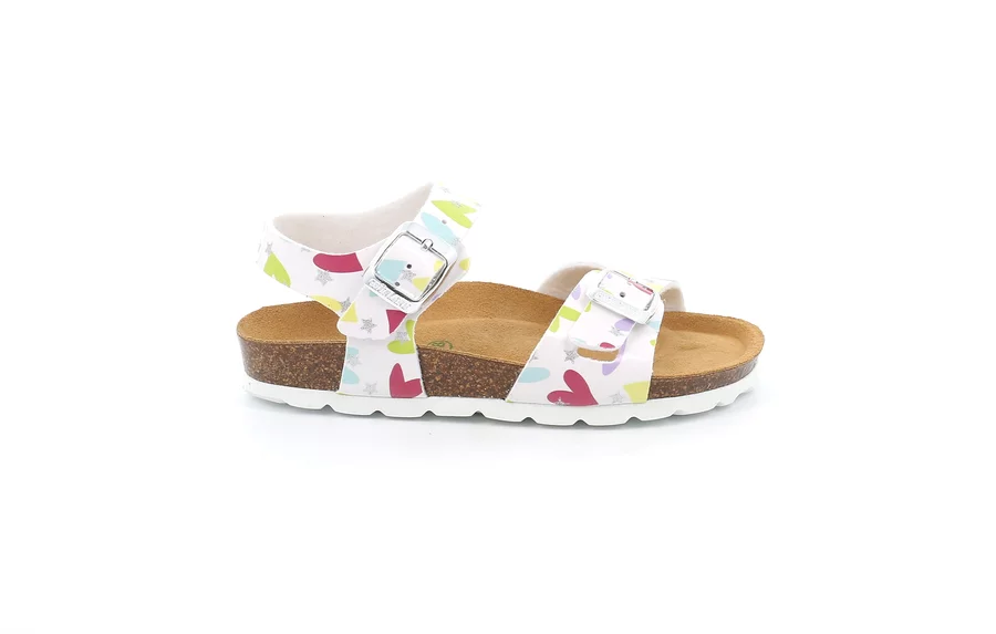 Sandalo con cuori colorati | LUCE SB2153 - BIANCO-MULTI | Grünland Junior