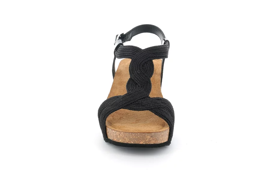 Sandale mit überkreuzten Bändern SB2280 - SCHWARZ | Grünland