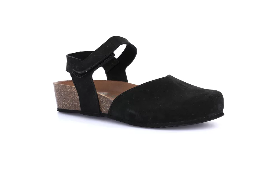 Sandalo con punta chiusa in sughero | LEFT SB2412 - NERO | Grünland