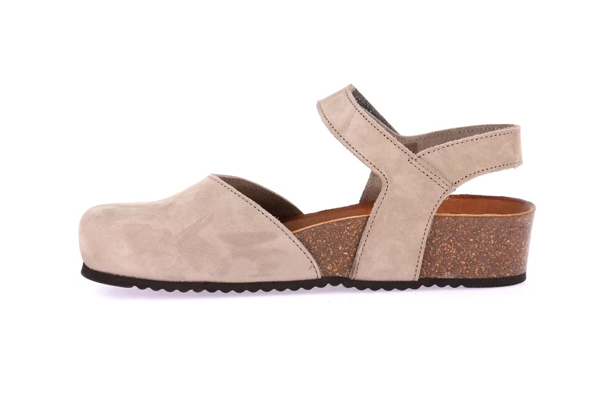 Sandalo con punta chiusa in sughero | LEFT SB2412 - TAUPE | Grünland
