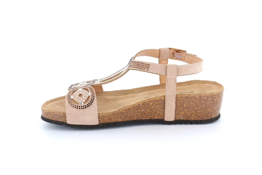 MEMI sandal with t-bar and rhinestones SB2881 - TAUPE | Grünland