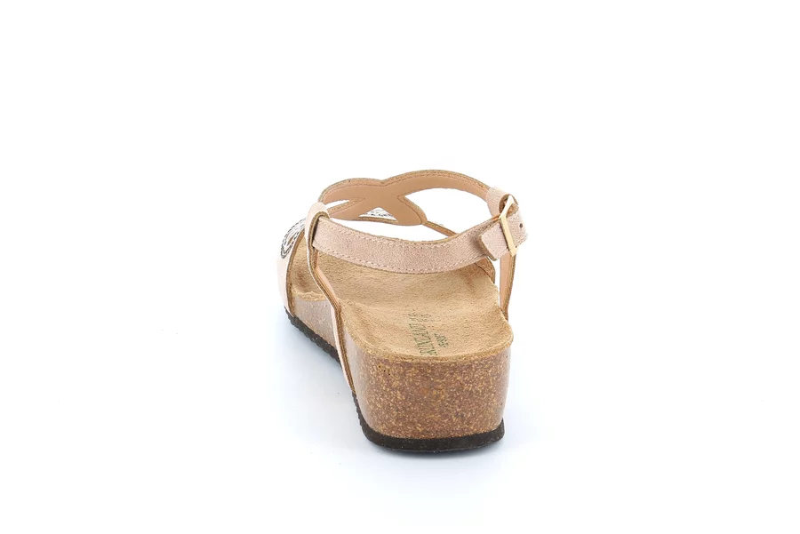 MEMI sandal with t-bar and rhinestones SB2881 - TAUPE | Grünland