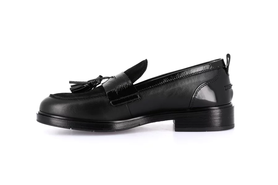 Mocassino da donna in vera pelle | AFFE SC2143 - NERO | Grünland