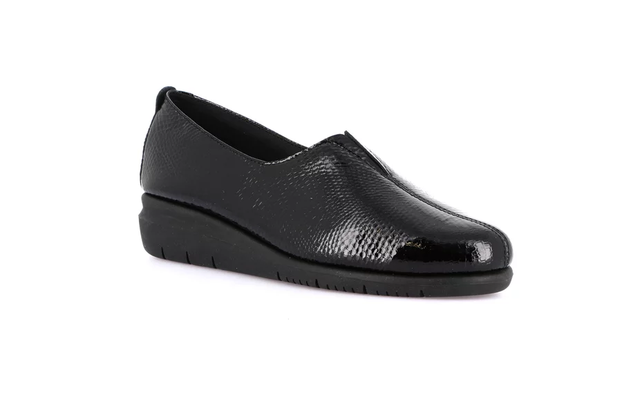 Comfort slip-on in patent leather SC2541 - BLACK | Grünland