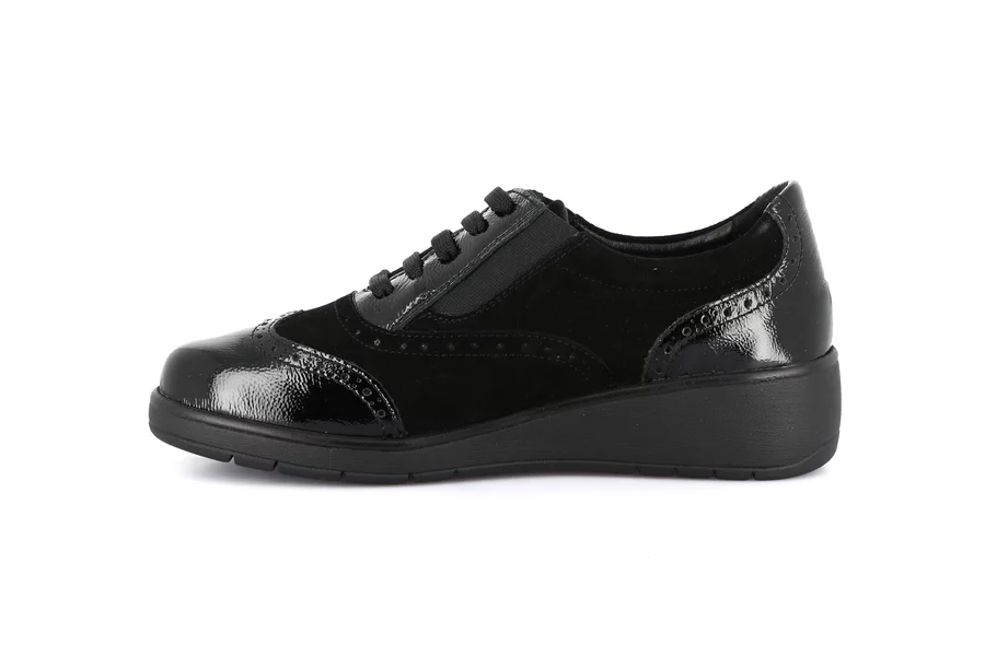 Schuhe im Derby-Stil aus Leder und Wildleder | NETA SC2864 - NERO-NERO | Grünland