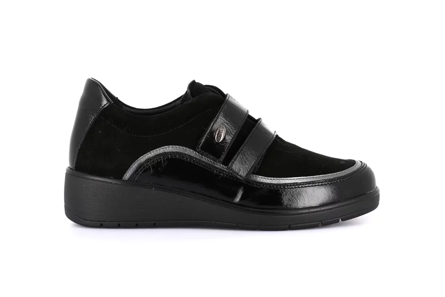 Comfort shoes with double hook-and-loop closure | NETA SC2869 - BLACK | Grünland