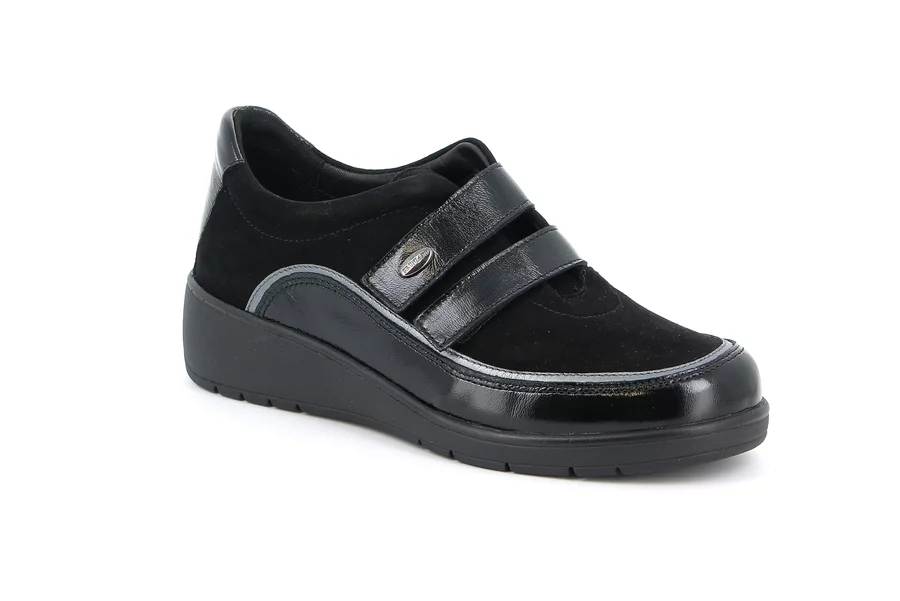 Komfort Schuhe mit Doppelklettverschluss | NETA SC2869 - SCHWARZ | Grünland