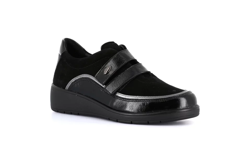 Comfort shoes with double hook-and-loop closure | NETA SC2869 - BLACK | Grünland