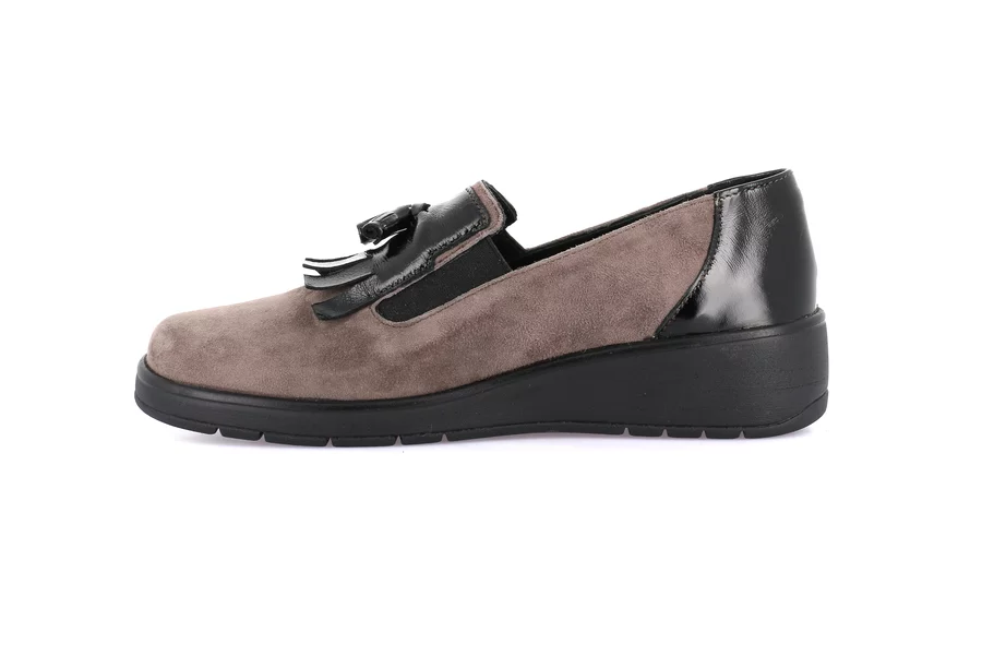 Comfort slip on with tassels | NETA SC2872 - TAUPE-NERO | Grünland