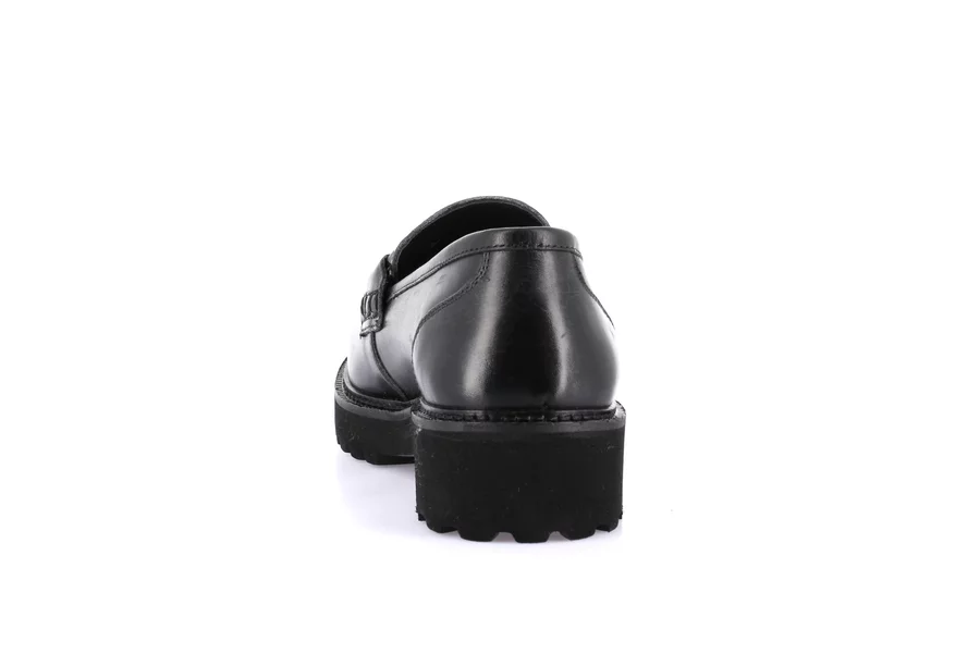 Women's moccasin in genuine leather | AURE SC4223 - NERO-ZEBRA | Grünland