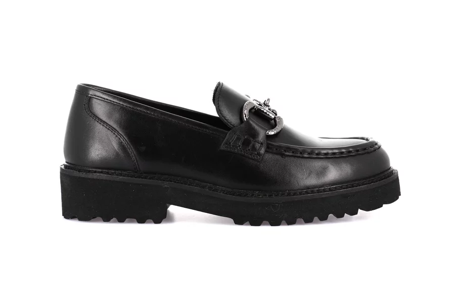 Women's moccasin in genuine leather | AURE SC4224 - BLACK | Grünland