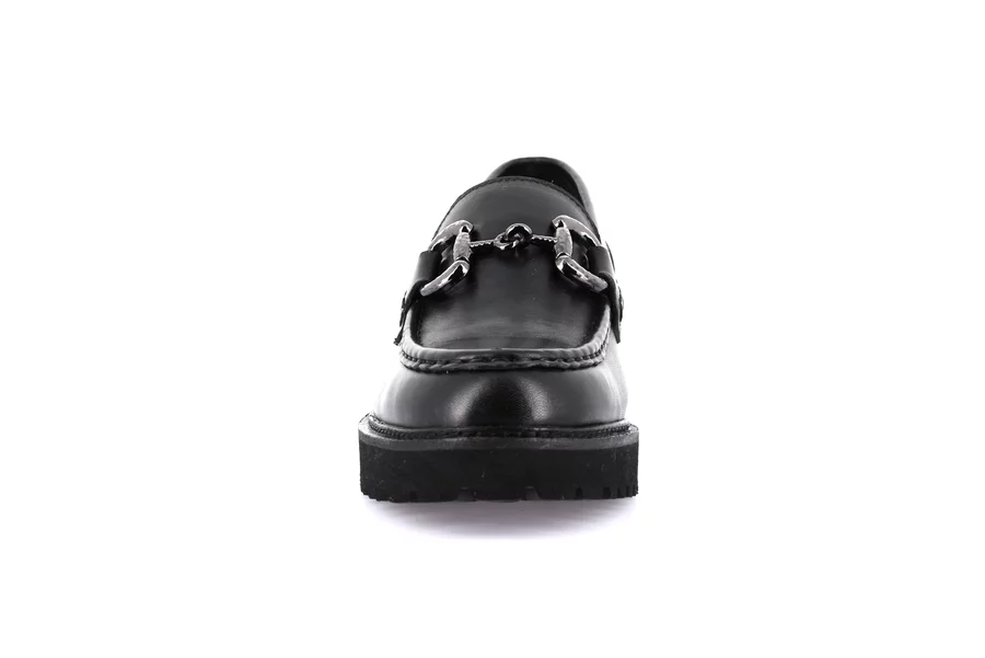 Women's moccasin in genuine leather | AURE SC4224 - BLACK | Grünland