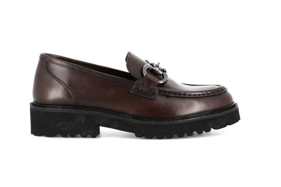 Women's moccasin in genuine leather | AURE SC4224 - TESTA DI MORO | Grünland