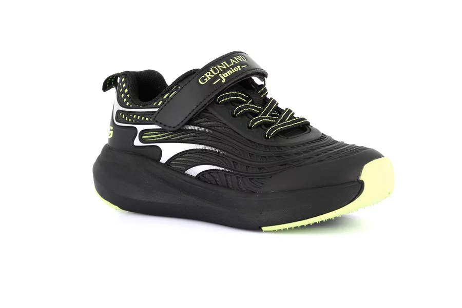 Super lightweight sneaker | TIRS SC4337 - NERO-LIME | Grünland Junior