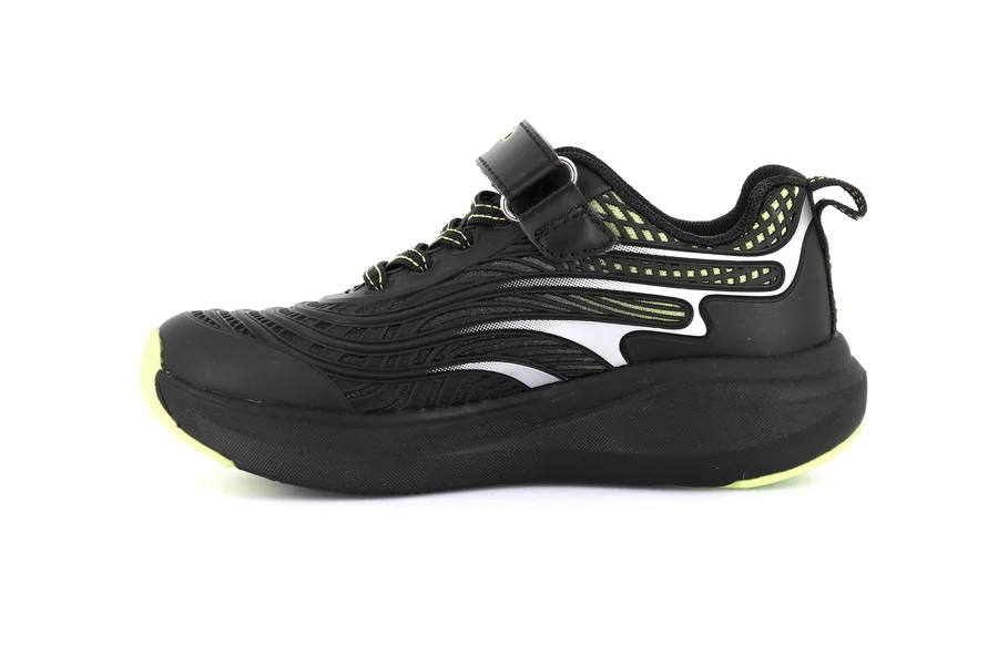 Superleichter Sneaker | TIRS SC4337 - NERO-LIME | Grünland Junior